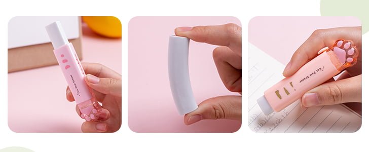 Kawaii Cat Paw Shaped Retractable Eraser