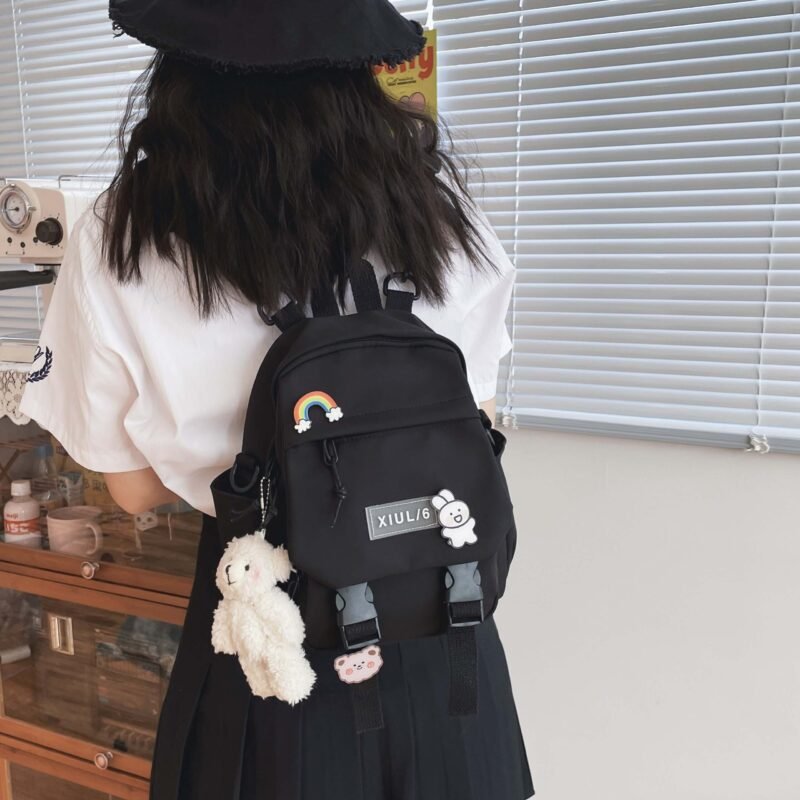 Kawaii Small Waterproof Canvas Dual-Use Backpack - Image 4