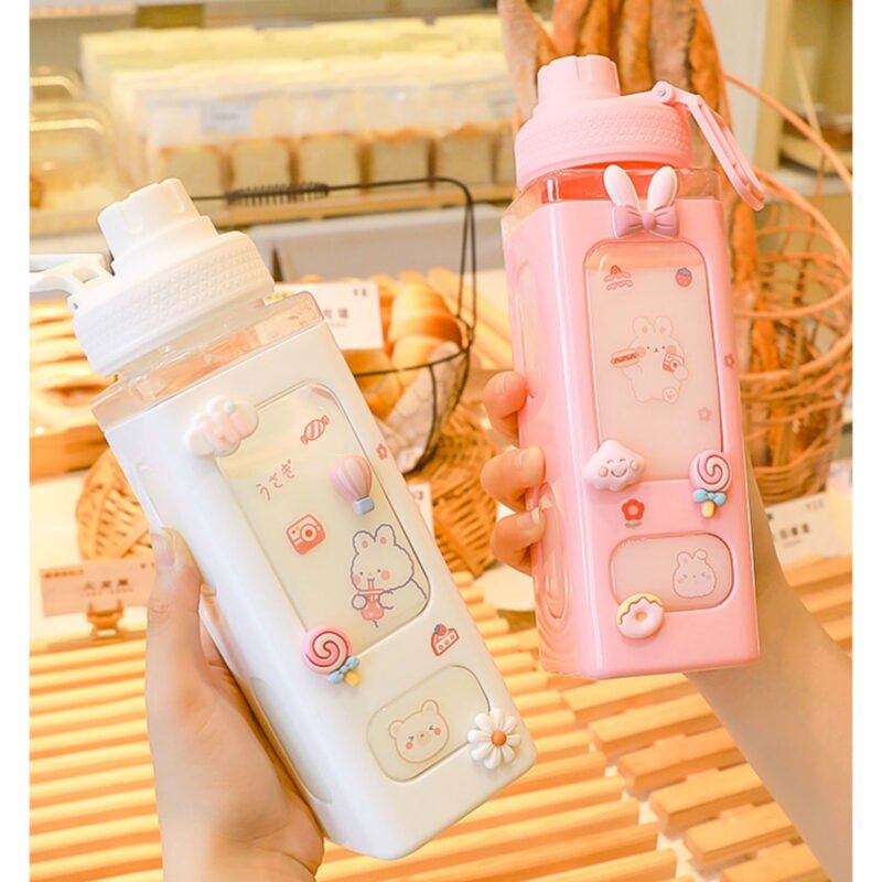 Kawaii Portable Water Bottle with Straw and Stickers 24oz (700ml) - Image 8