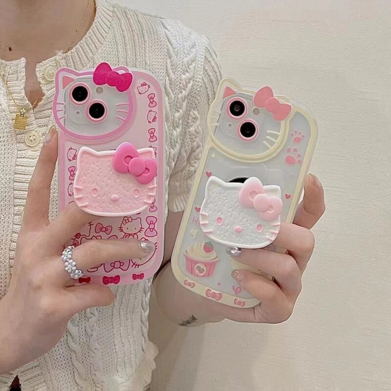 Kawaii Sanrio Hello Kitty Pop Socket iPhone Case - Image 2