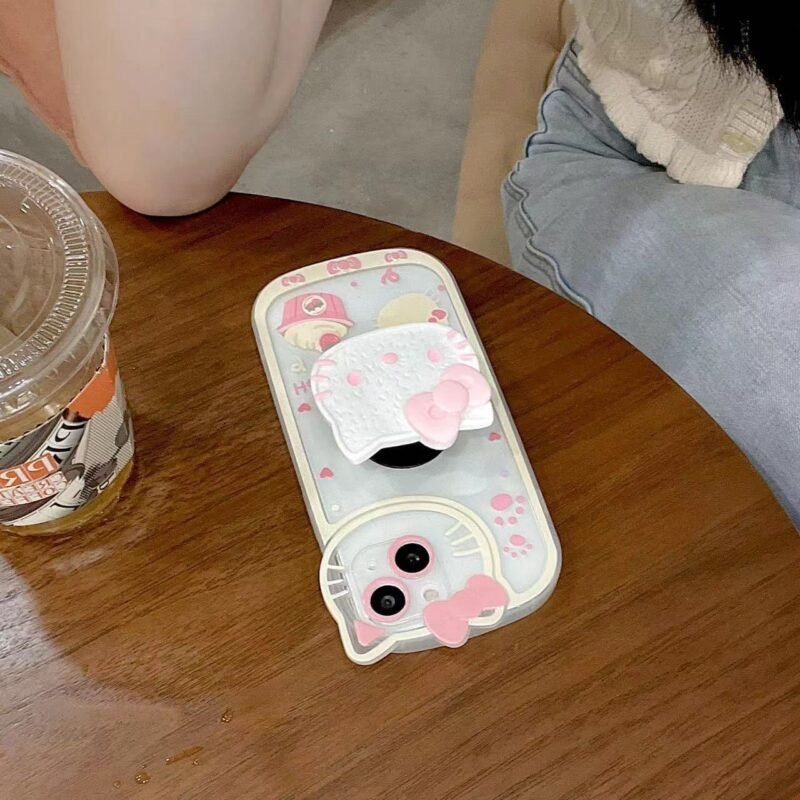 Kawaii Sanrio Hello Kitty Pop Socket iPhone Case - Image 8