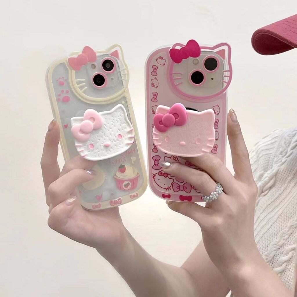 Kawaii Sanrio Hello Kitty Pop Socket iPhone Case - LoliFairies Kawaii Shop