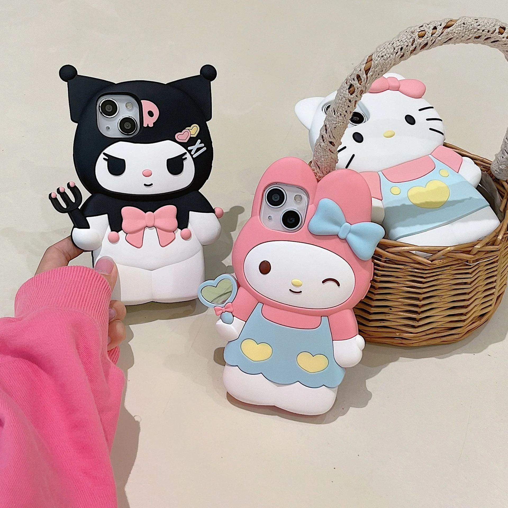 Kawaii Sanrio Hello Kitty / My Melody / Kuromi Shaped iPhone Case - Image 2