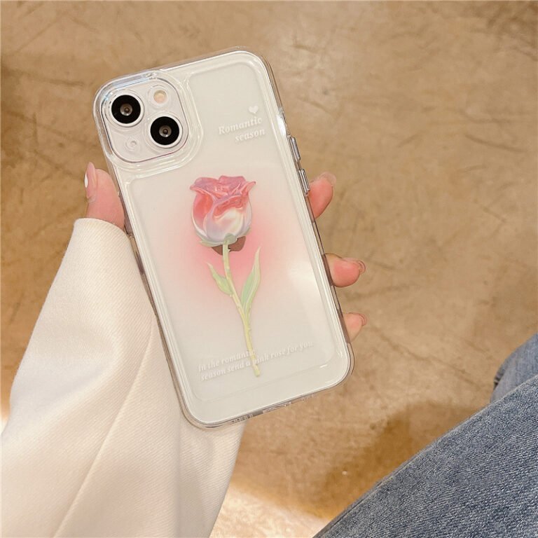 Cute Tulip Flower Transparent iPhone Case - LoliFairies Kawaii Shop