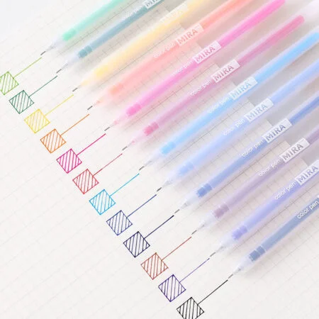 Kawaii Gel Ink Colored Pens Kawaii Ballpoint Pen 0.5mm 12Pcs