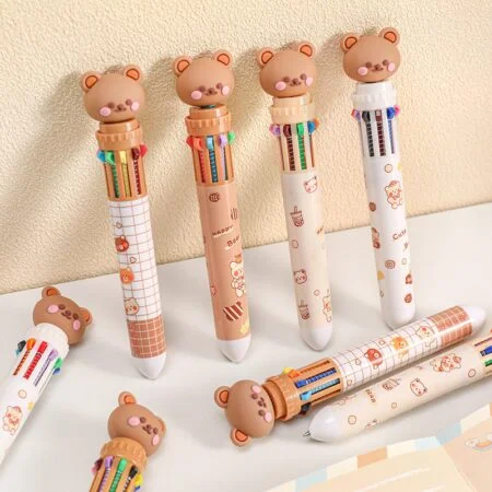 Kawaii 10-in-1 Multicolor Bear Ballpoint Pen