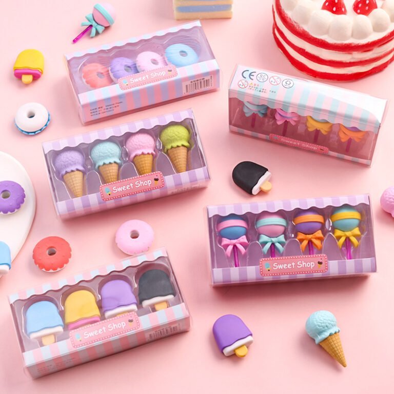 Kawaii Yummy Dessert Erasers Set 4Pcs – LoliFairies Kawaii Shop