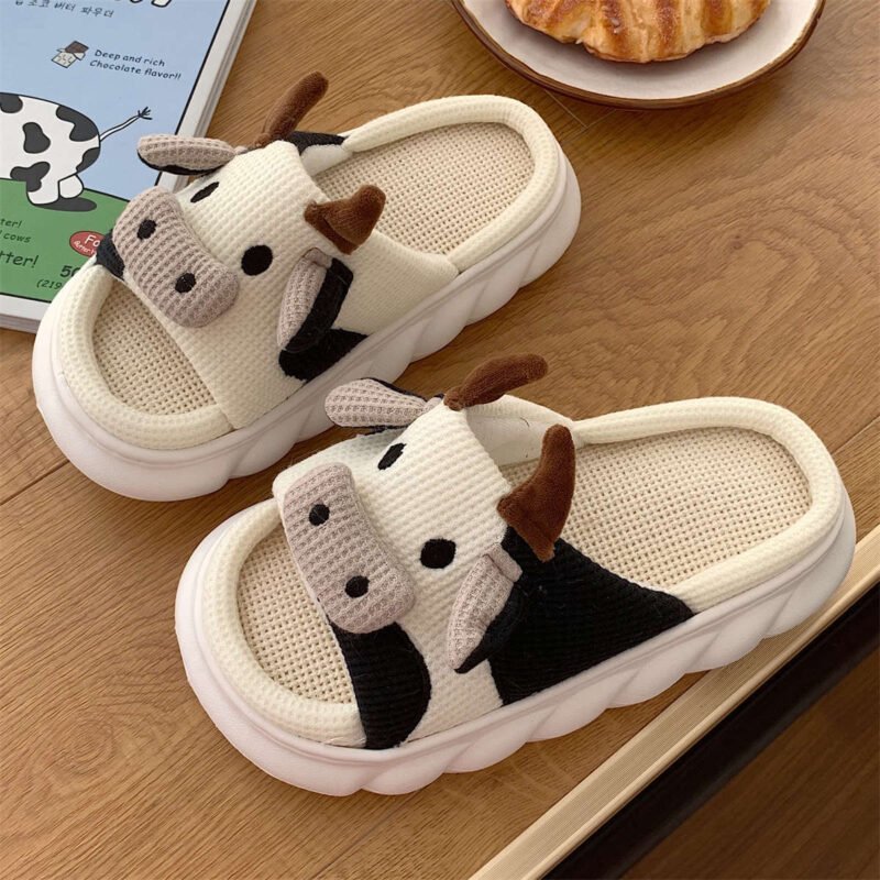 Kawaii Dairy Cow Slippers for Summer