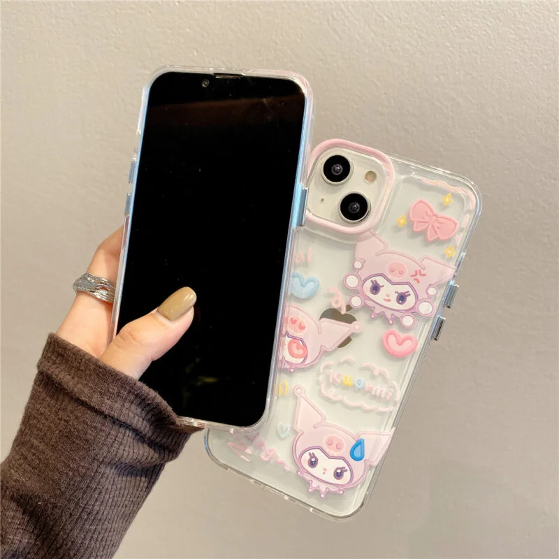 Kawaii Kuromi & Kirby Transparent iPhone Case - Image 4