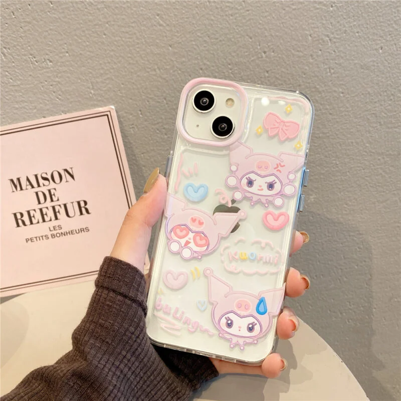Kawaii Kuromi & Kirby Transparent iPhone Case - Image 3