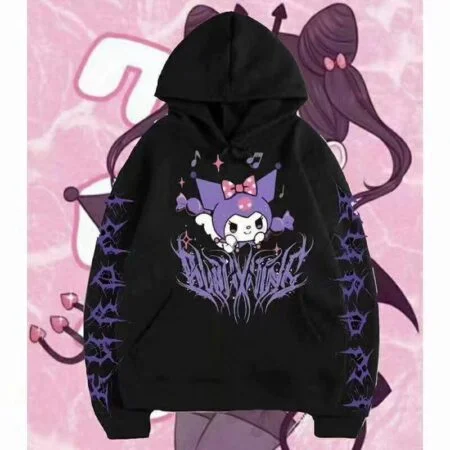 Dark Y2K Style Sanrio Kuromi Hoodie