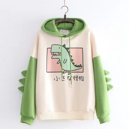 Cute Cartoon Dinosaur Oversized Hoodie