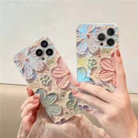 Sweet Glitter Flowers iPhone Case