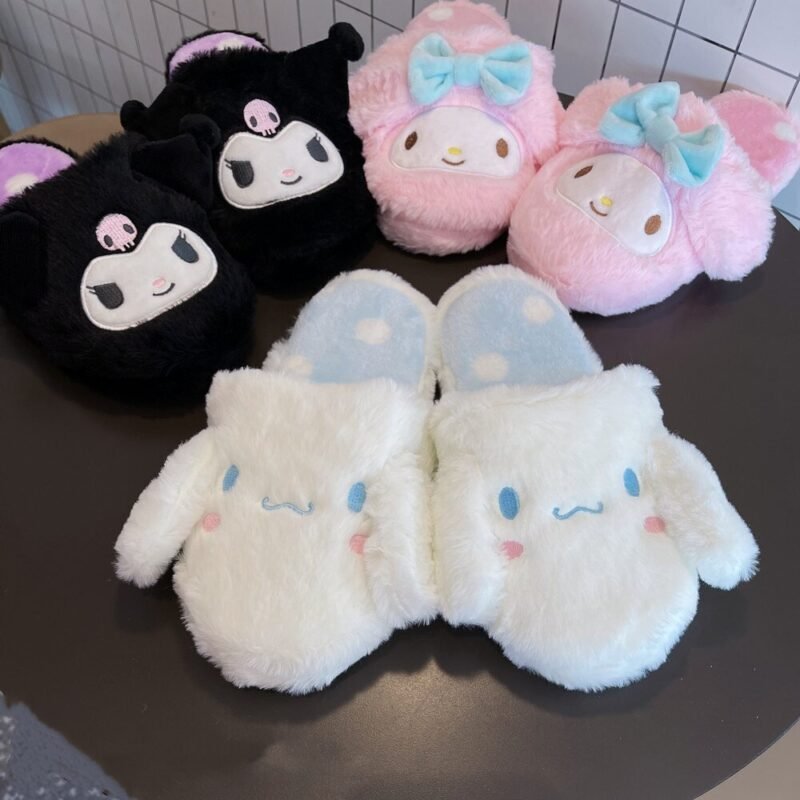 Kawaii Sanrio Plush Non-slip Slippers - Image 2