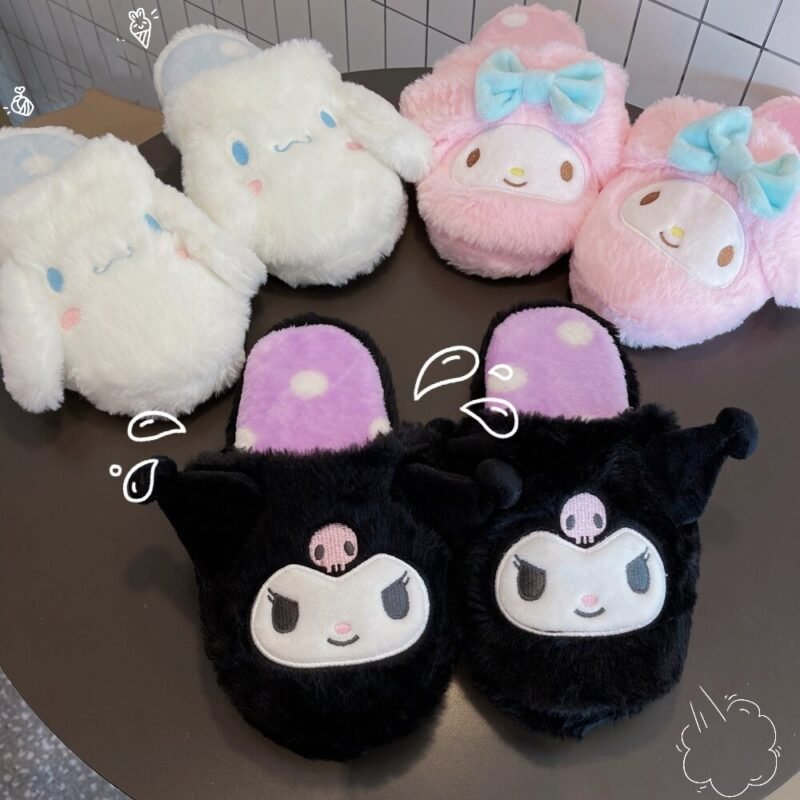 Kawaii Sanrio Plush Non-slip Slippers