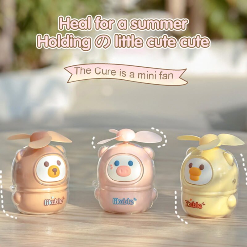 Cute Animal Shape Low Noise Portable Mini Fan - Image 2